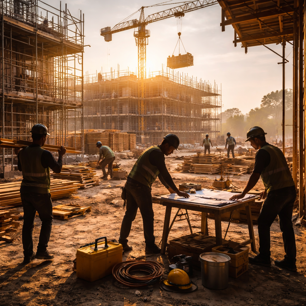 At the Building Site