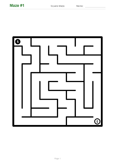 Square Maze Collection Set 3 sample page