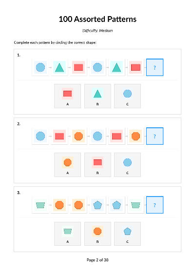100 Medium Patterns workbook cover