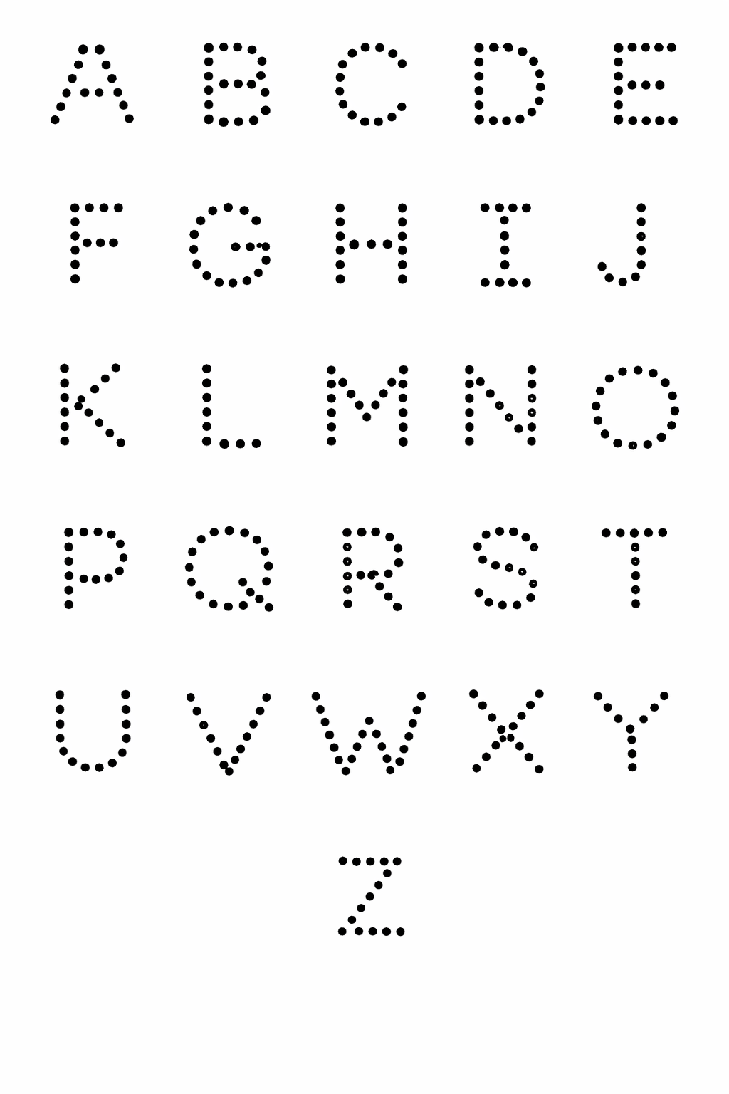 Dot tracing — Capital Letters