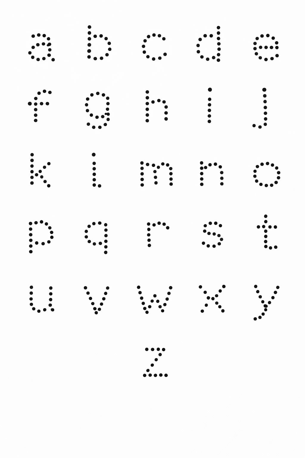 Dot tracing — Lowercase Letters
